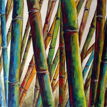 couleurs bambous . 65x81cm