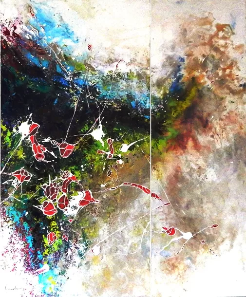 dans le vent . diptyque 120x60cm et 120x40cm