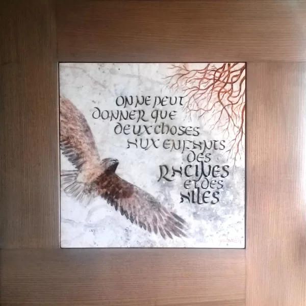 les mots qui parlent [cadre bois] . 50x50