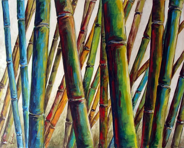 couleurs bambous . 65x81cm