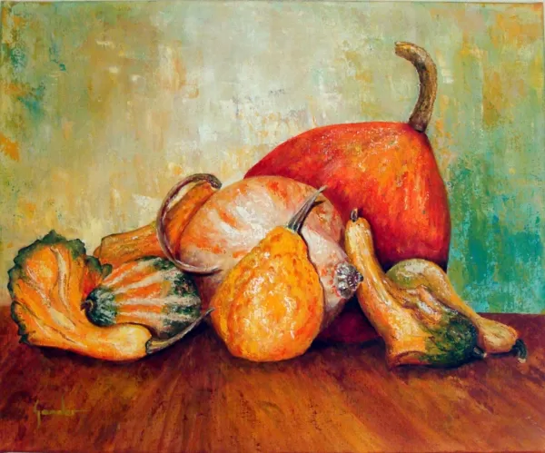 embrassade de coloquintes . 60x73cm