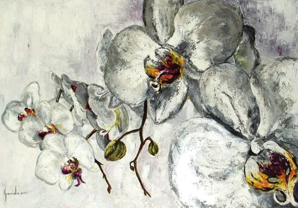 les orchidées du baptême . 70x100cm